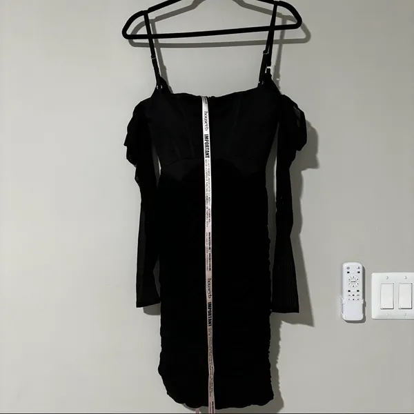 House of CB Freyja Satin Ruched Long Sleeve Body-Con Dress Size - Image 6