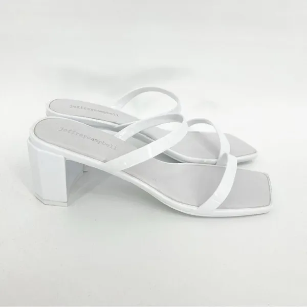 Jeffrey Campbell Jamm-3 Jelly Strappy Sandals Women's Size 9‎ White Y2K - Image 4