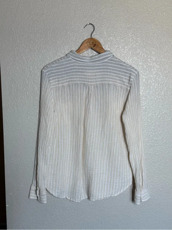 Alice Walk Striped Cotton Gauze Blouse Medium Ombré - Image 5