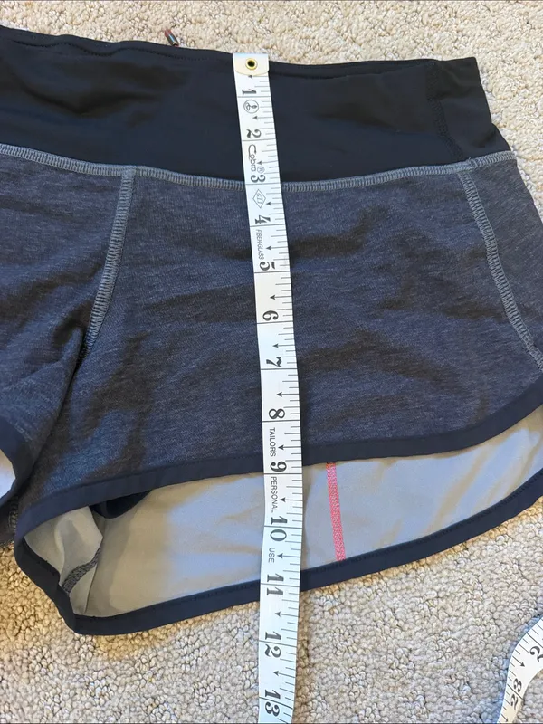 Lululemon Speed Up 2.5” Charcoal/Gray Coral Stitching Athletic Running Shorts - Image 9