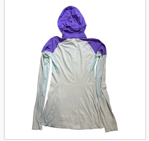 Lululemon Women's Half-Zip Athletic Pullover Hoodie in Purple and Blue - Image 3