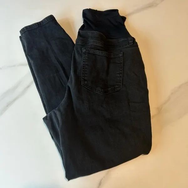 Sonoma Maternity Jeans Over the Belly Jeggings Stretch Denim Distressed Comfortable‎ - Image 2