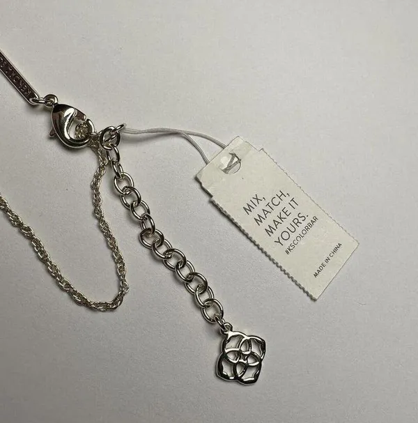 Kendra Scott Purple Pendant Silver Tone Necklace Adjustable Length NWT - Image 7