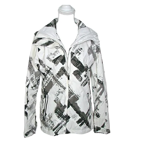 Columbia Womens Size M Bugaboo Interchange Omni-Tech Full Zip Jacket Gray White - Image 2