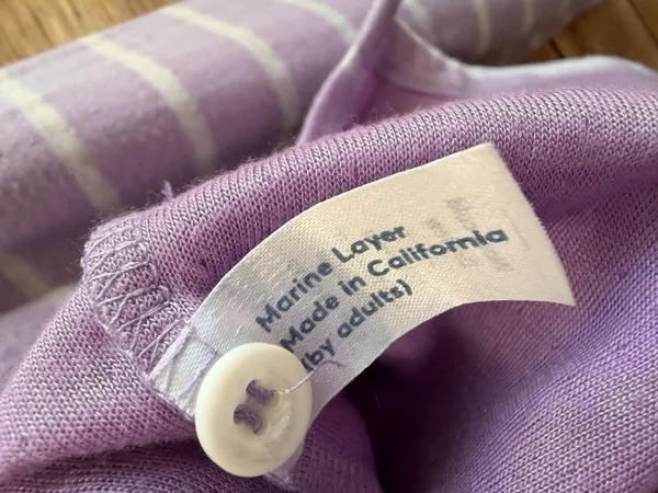 Marine Layer Tee Women’s Size Small Purple Stripe Double Knit Henley NWOT - Image 5