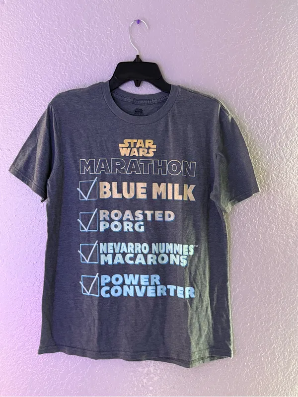 Disney Store Star Wars Marathon Graphic T Shirt Women’s Small Gray Double Sided - Image 8
