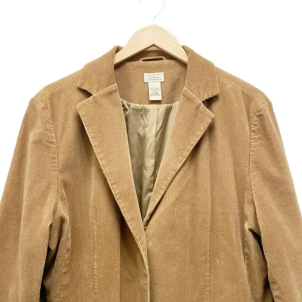 Vintage L.L.Bean Corduroy Blazer Jacket Women’s Sz 18 Camel Tan Preppy 80s - Image 5