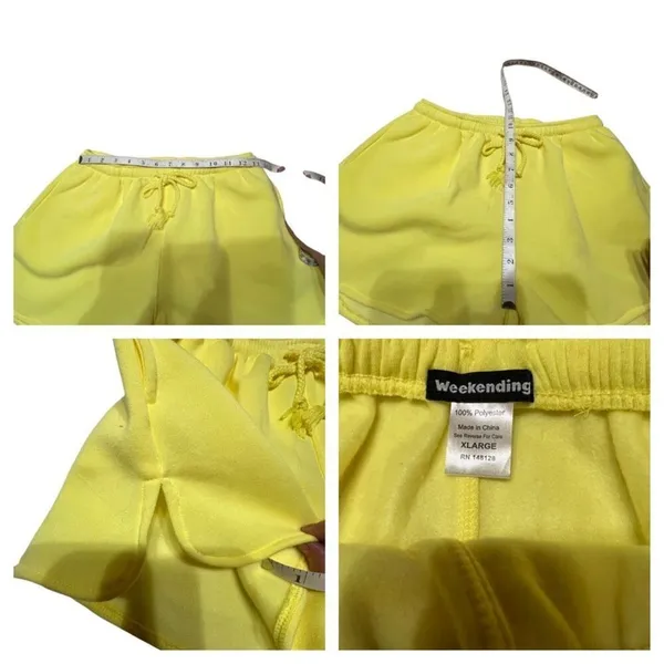 Womans (2) Sweat shorts Gray/Yellow Sz XL NWT - Image 7