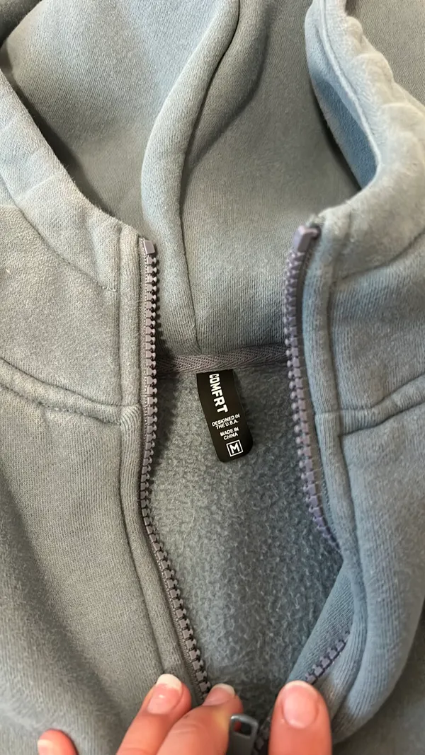 Comfrt blue zip up hoodie - Image 3