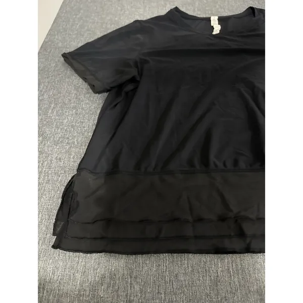 Lululemon Women Sole Training Short Sleeve Shirt Sheer With Ruffle Detail Sz 12 - Image 3