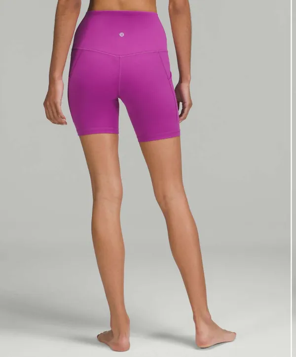 Lululemon align biker shorts vivid plum purple size 2 6” inseam with pockets - Image 5