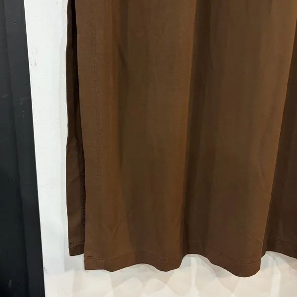 Michael Kors Brown Sleeveless Maxi Tank Dress Size Medium Side Slit Minimalist - Image 4