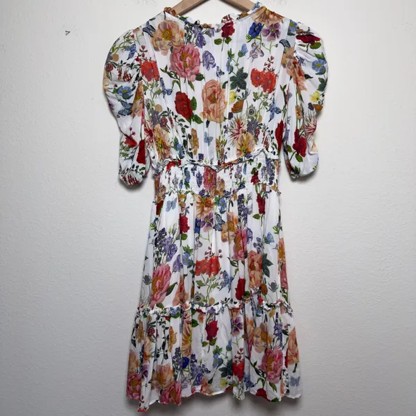 Olivaceous Women Babydoll Dress Small White Floral Butterfly Garden‎ Wedding - Image 7