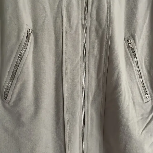 Linq Revolve Gray Tunic Mini Dress Full Zipper Minimalist Summer Pockets Large - Image 3