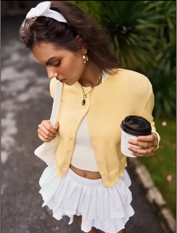SheIn Yellow cardigan - Image 3