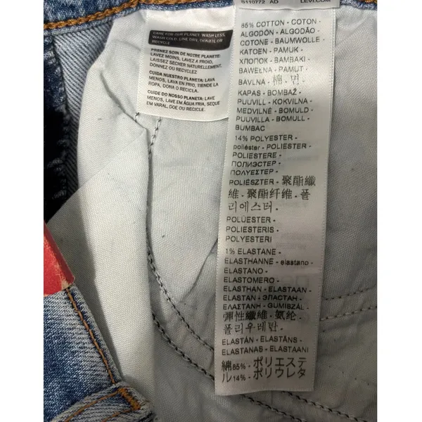 Levis Wedgie Straight High Rise Distressed Raw Hem Jeans Blue 24x28 NEW US Sz 0 - Image 7