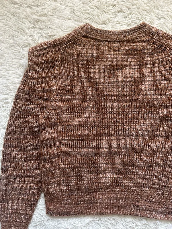 Madewell Prentiss Sweater Spacedye Shoulder Tuck Pullover Autumn Brown Sz L - Image 5