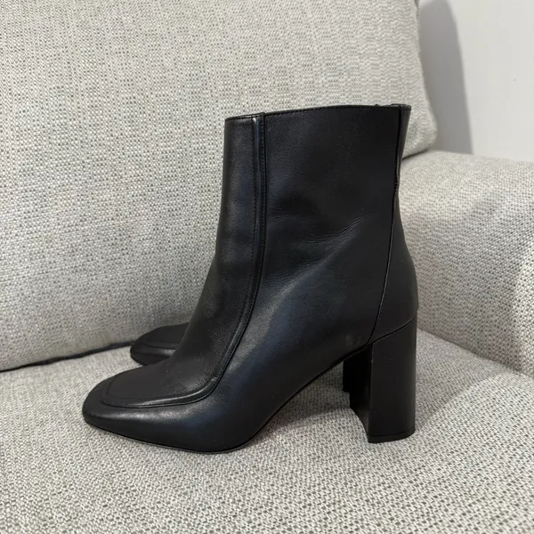 J.‎ Crew Black Square-toe Ankle Boots in Italian Leather Size 10 - Image 2