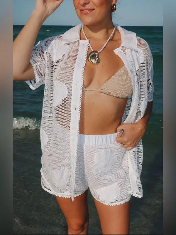Show Me Your Mumu White Mesh Seashell Set Size XS/S - Image 3