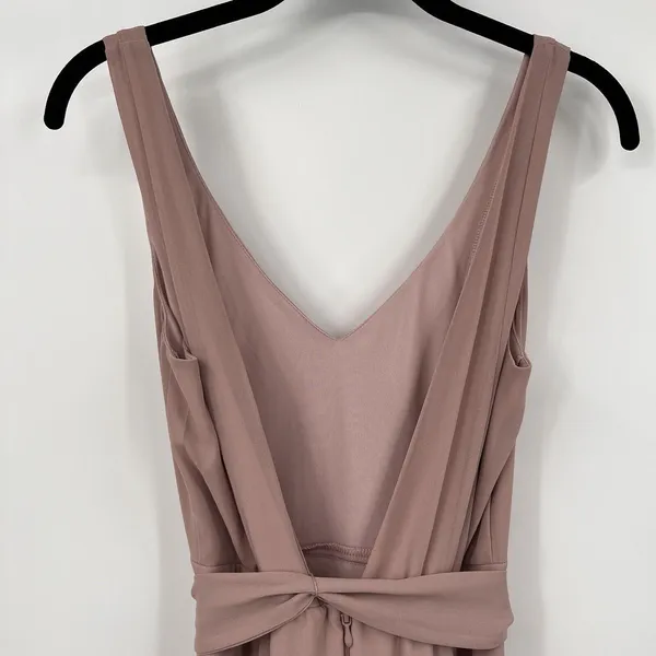 Show Me Your Mumu Jenn Maxi Bridesmaids Formal Dress Soft Beige Chiffon Sz Small - Image 6