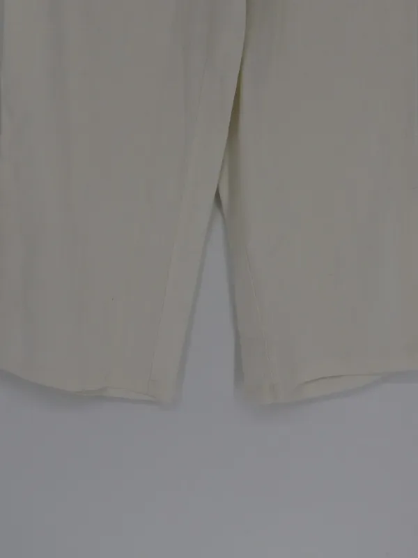 Athleta Womans Cabo Linen Wide Leg Pant White Size 12 Cropped Coastal Minimalist - Image 3