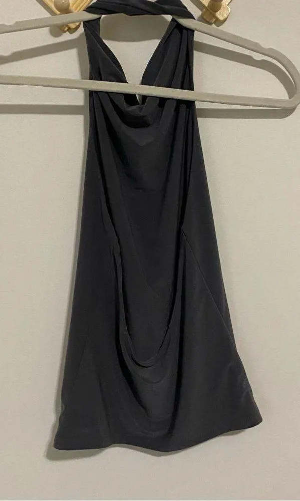 Wilfred Aritzia Dark Gray High Neck Open Back Top Size small - Image 5
