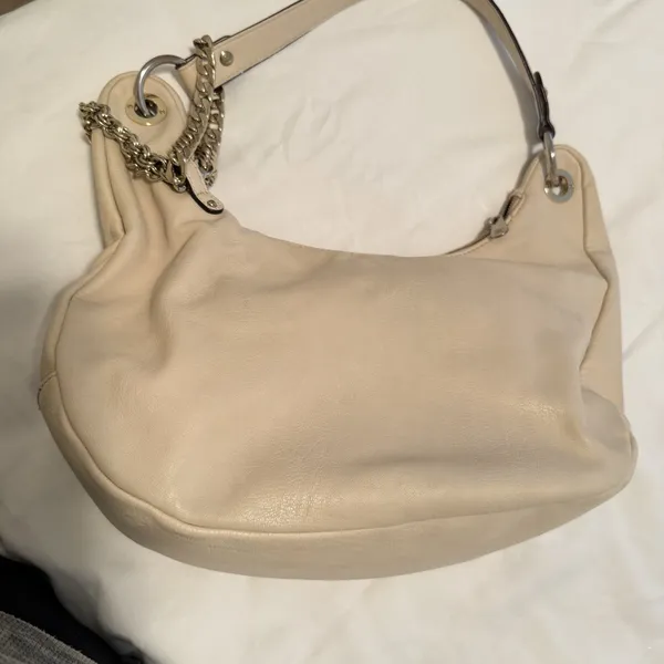 INC INTERNATIONAL CONCEPTS Ivory Studded‎ hobo shoulder bag gold chain crescent - Image 5