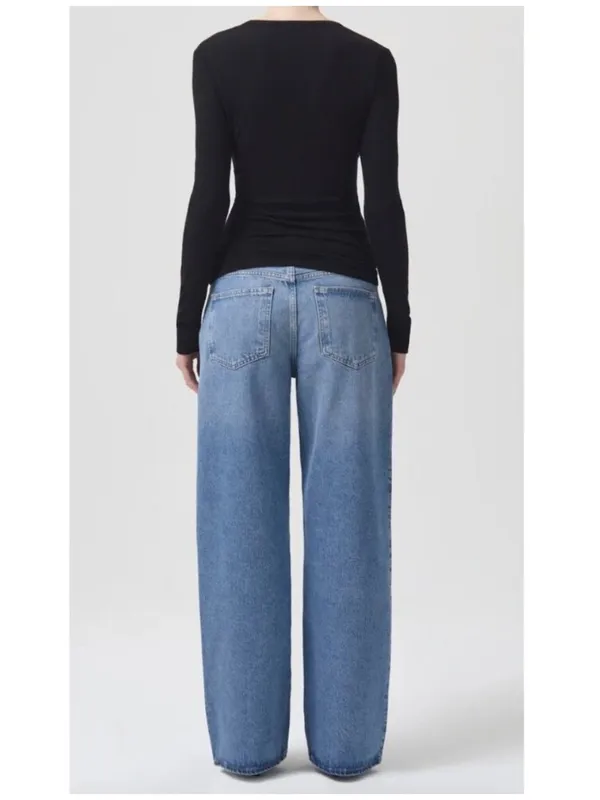 AGOLDE Fusion Jeans size 25 Medium Wash Wide Leg Straight 100% Cotton Denim - Image 3