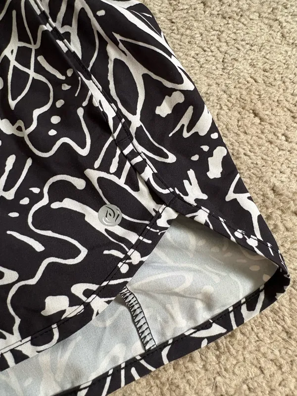 Apana Black and White Athletic Shorts - Image 2