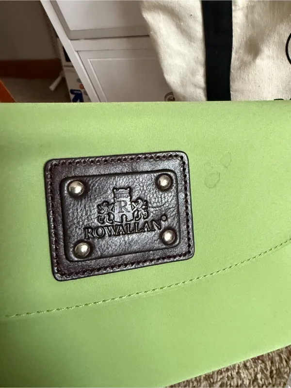 Rowallan Lime Green Travel Pouch with Brown Logo Patch Pink - Image 5