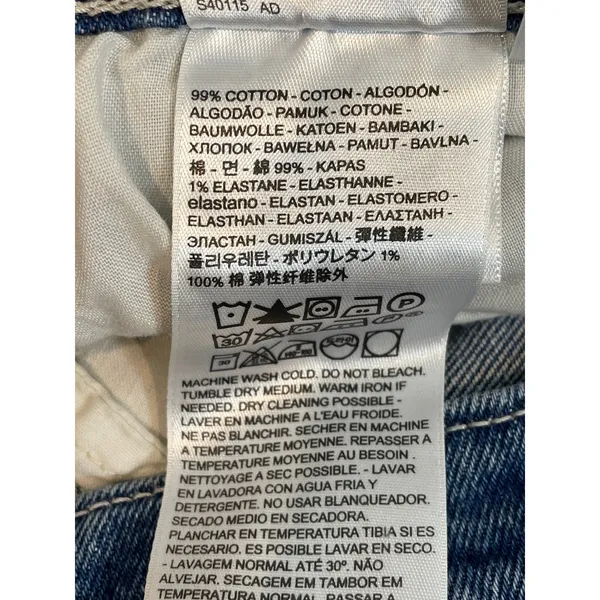 Levi’s Premium Wedgie Straight Cropped High Rise Button Fly Raw Hem Cotton Denim - Image 7