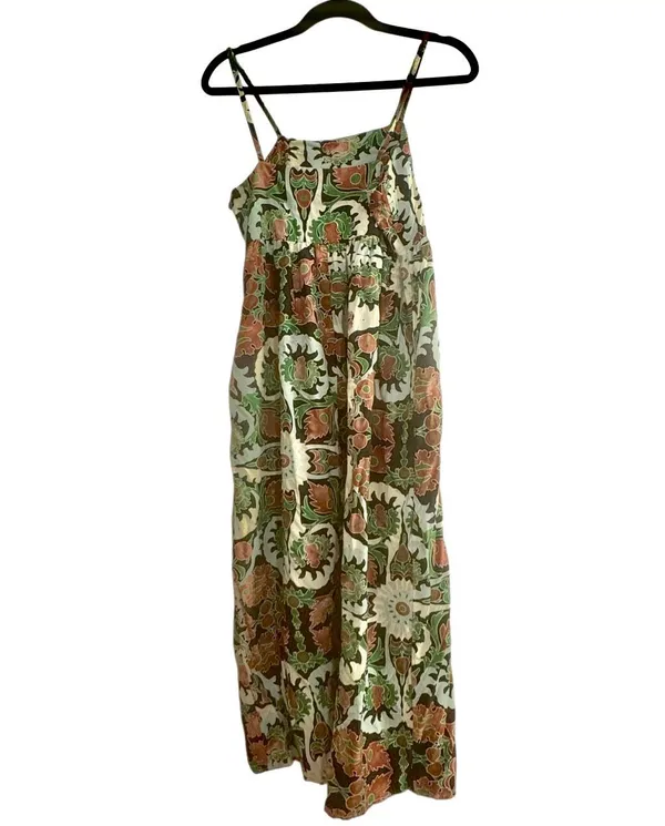 Cupshe Green Floral Print Cami Maxi Dress Medium - Image 7