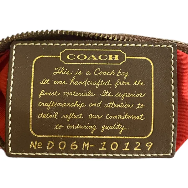 Coach CC Signature Brown Orange Crossbody Purse 10129 - Image 6
