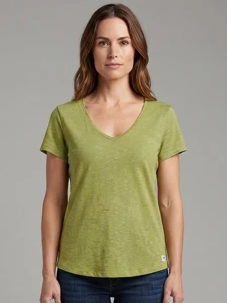 TOAD & CO Marley Short Sleeve V Tee M 17.5” p2p Huckleberry $55 Retail NWOT - Image 3