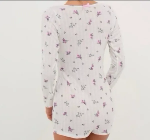 For Love & Lemons Pointelle Romper Sleepwear Lounge size S - Image 2