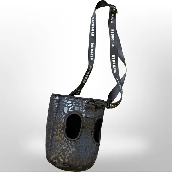 HydroJug OG Black Leopard Koozie Insulator Sleeve w/ Strap 🐆🖤💦 - Image 7