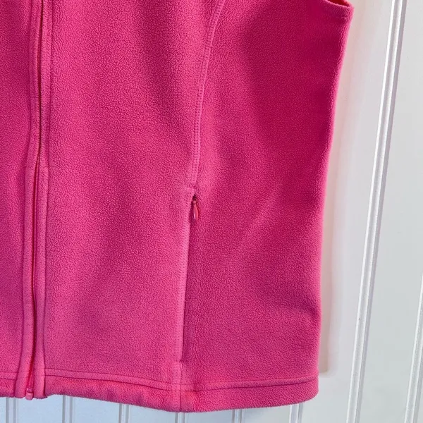 L.L. Bean Hooded Fleece Vest Pink SIZE M. - Image 5