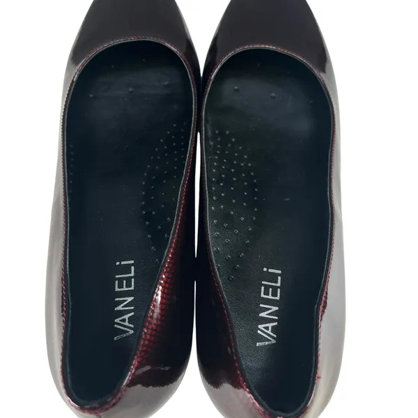 Vaneli Burgundy Patent Leather Block Heel Pumps Square Toe Womens 9‎ - Image 7