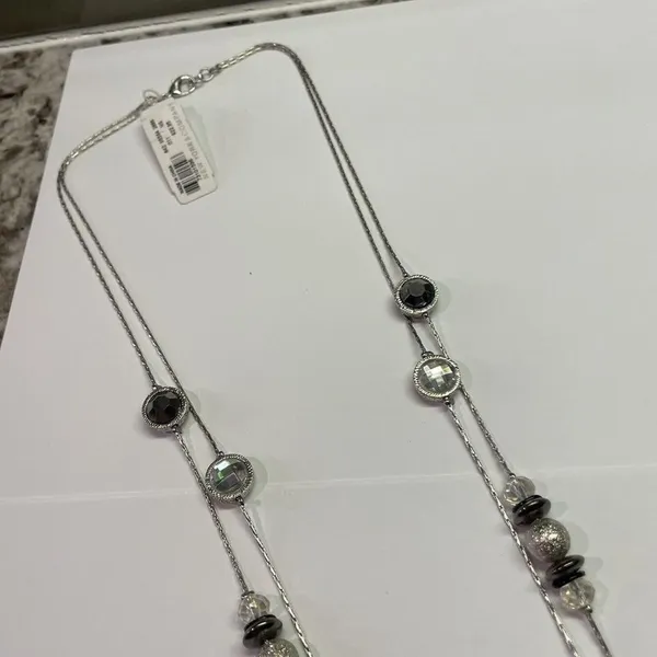 New York & Company NWT $22.95 Silver Tone Multi Strand Costume Jewelry Necklace - Image 6