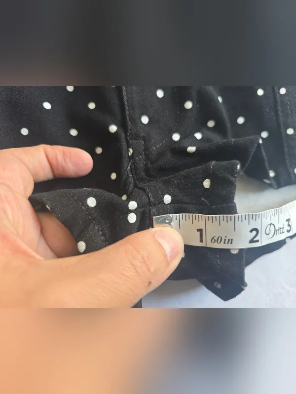 Polka Dot Black White Waistband With Belt Loops Low Rise shorts Women Size M - Image 6