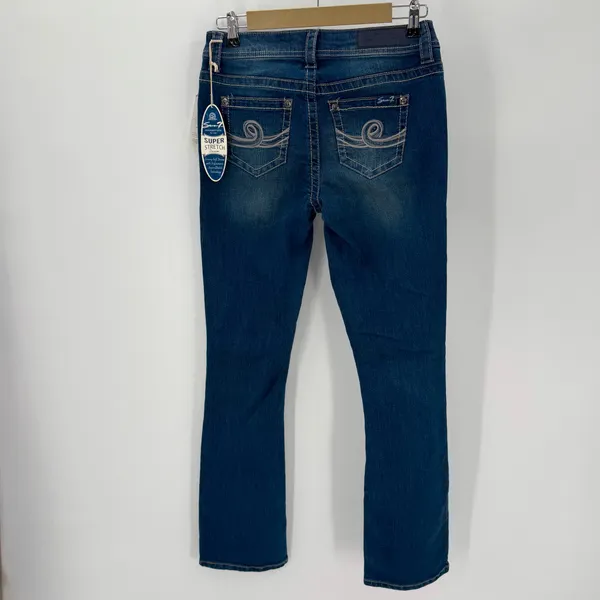 Seven 7 Jeans Women’s 4 Blue Slim Boot Super Stretch Denim Whisker Wash NWT - Image 2