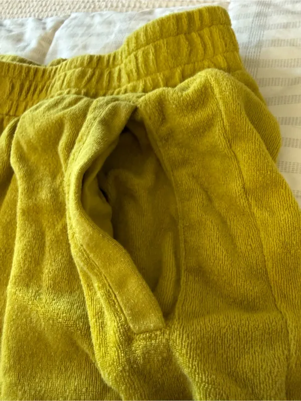Offline by Aerie Women's Terrycloth Shorts Size Large Yellow Green Summer Pool - Image 5