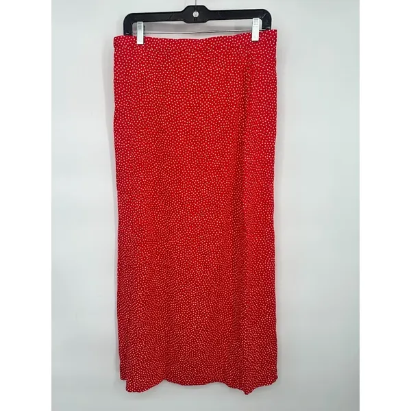 TravelSmith Red Polka Dot Wrap Maxi Skirt Medium Retro Rockabilly Old‎ Hollywood - Image 4