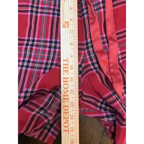 Victoria's Secret Plaid PJ Pajama Set Size XLarge Red Pink Drawstring Button up - Image 10