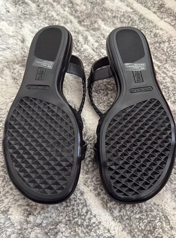 Black Flat Sandals - Image 2