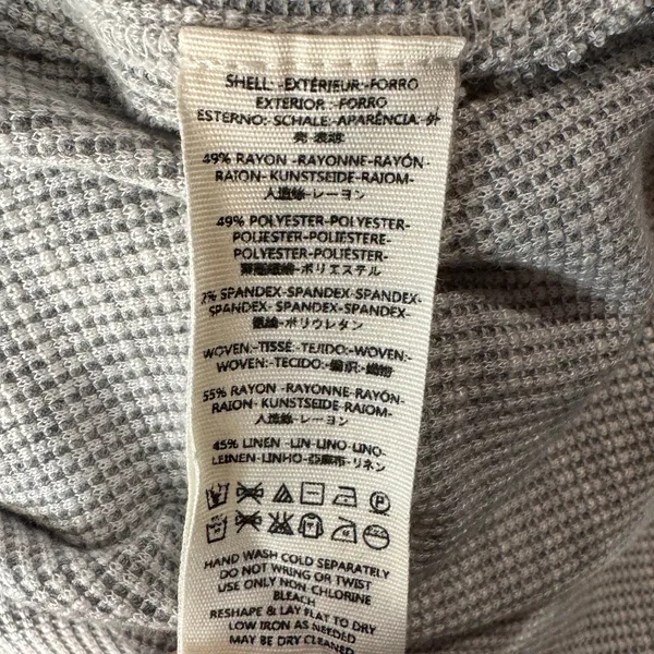 Free People Large Thermal Top We the Free Stretch V-Neck Embroidered Dolman Gray - Image 8