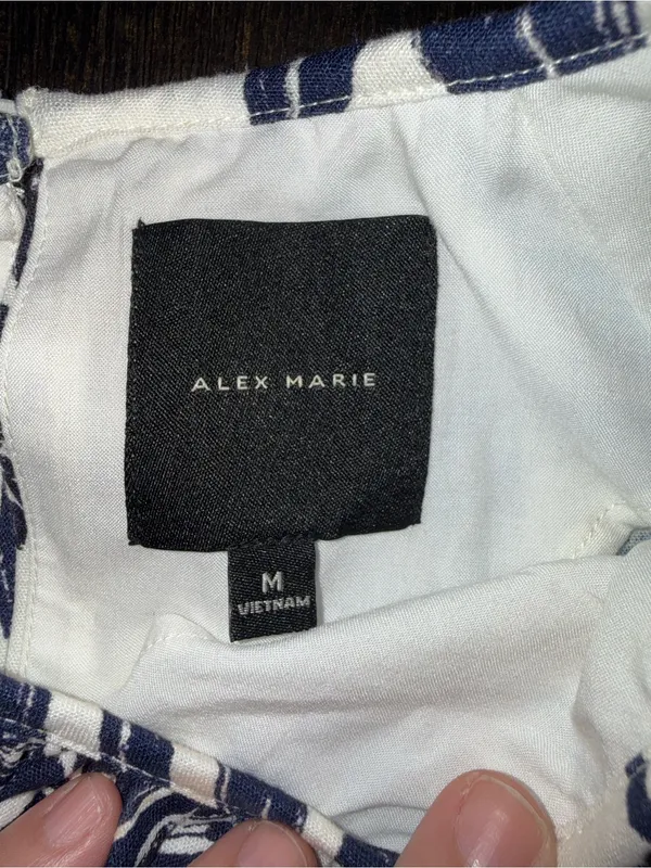 Alex Marie Cropped Linen Blend Batik Woven Bondi Blouse Resort Wear Size M - Image 5