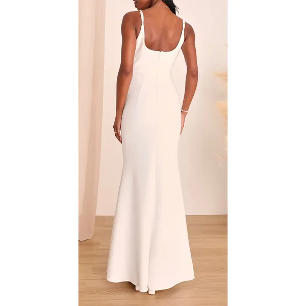NEW Lulus 2XL Plus‎ Size Infinite Glory White Maxi Dress Ivory Adjustable Straps - Image 2