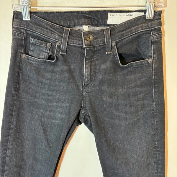 Rag & Bone Dre Capri Slim Boyfriend Jeans Concrete Grey Raw‎ Hem Size 25 - Image 2
