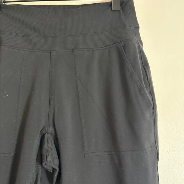 Athleta Womens Black High Rise Ribbed Waistband Jogger Pants‎ Size Small S - Image 3